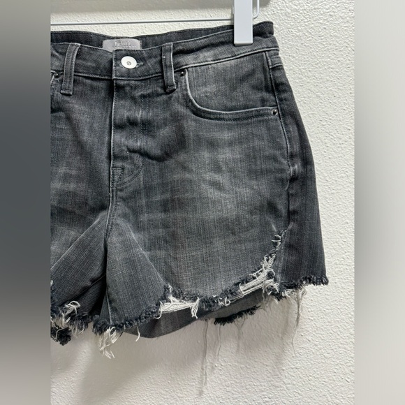 Father’s Daughter Tobi High Rise Jean Shorts Stretch Denim Fray Smolder Gray 26 - Picture 4 of 8